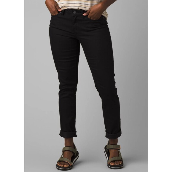New NWT Womens 8 Tall Prana Kayla Jeans Denim Black Out Stretch 29 X 36 Dark - Picture 1 of 5